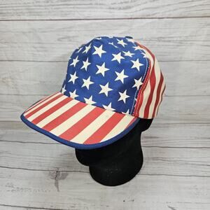 Vintage P Cap Hat USA Flag Hat Snapback Men Stars And Stripes Made In USA Dingy